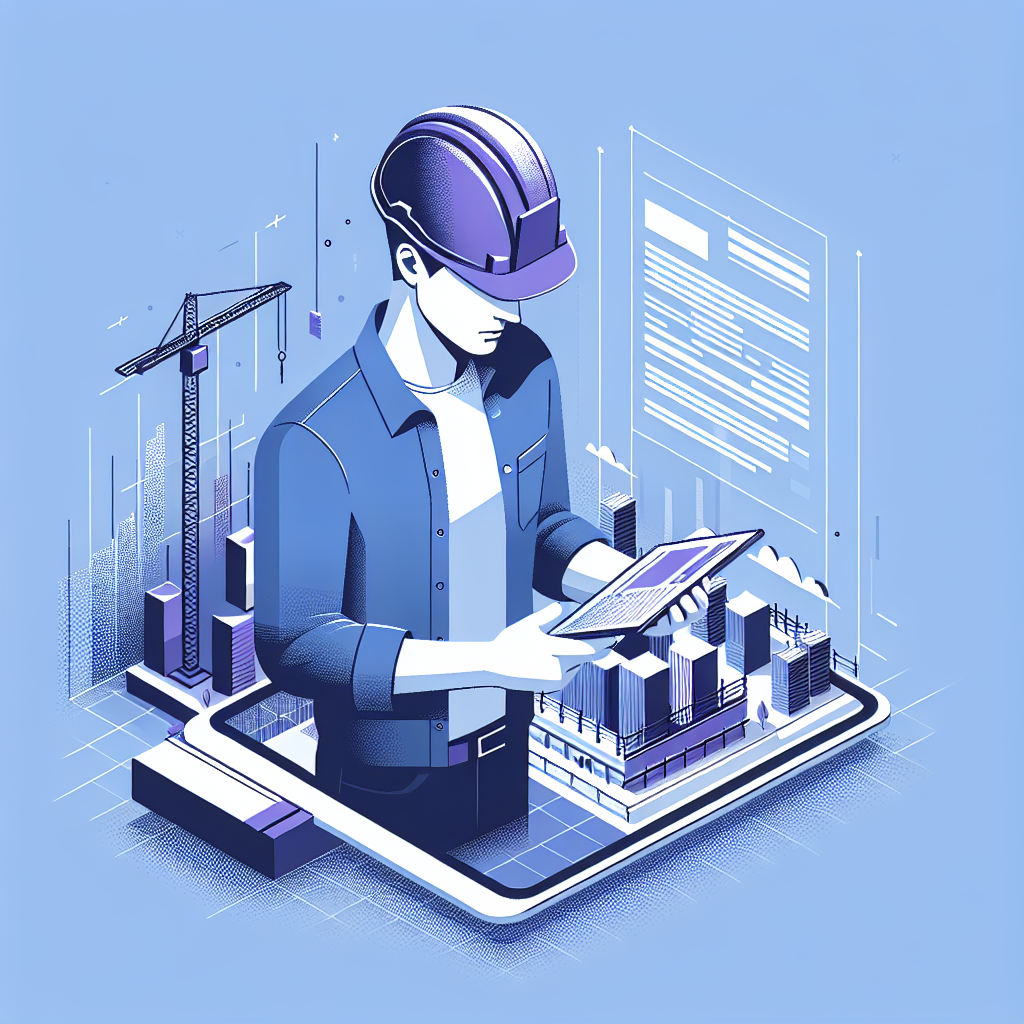 若い建設労働者が現場で働いている様子