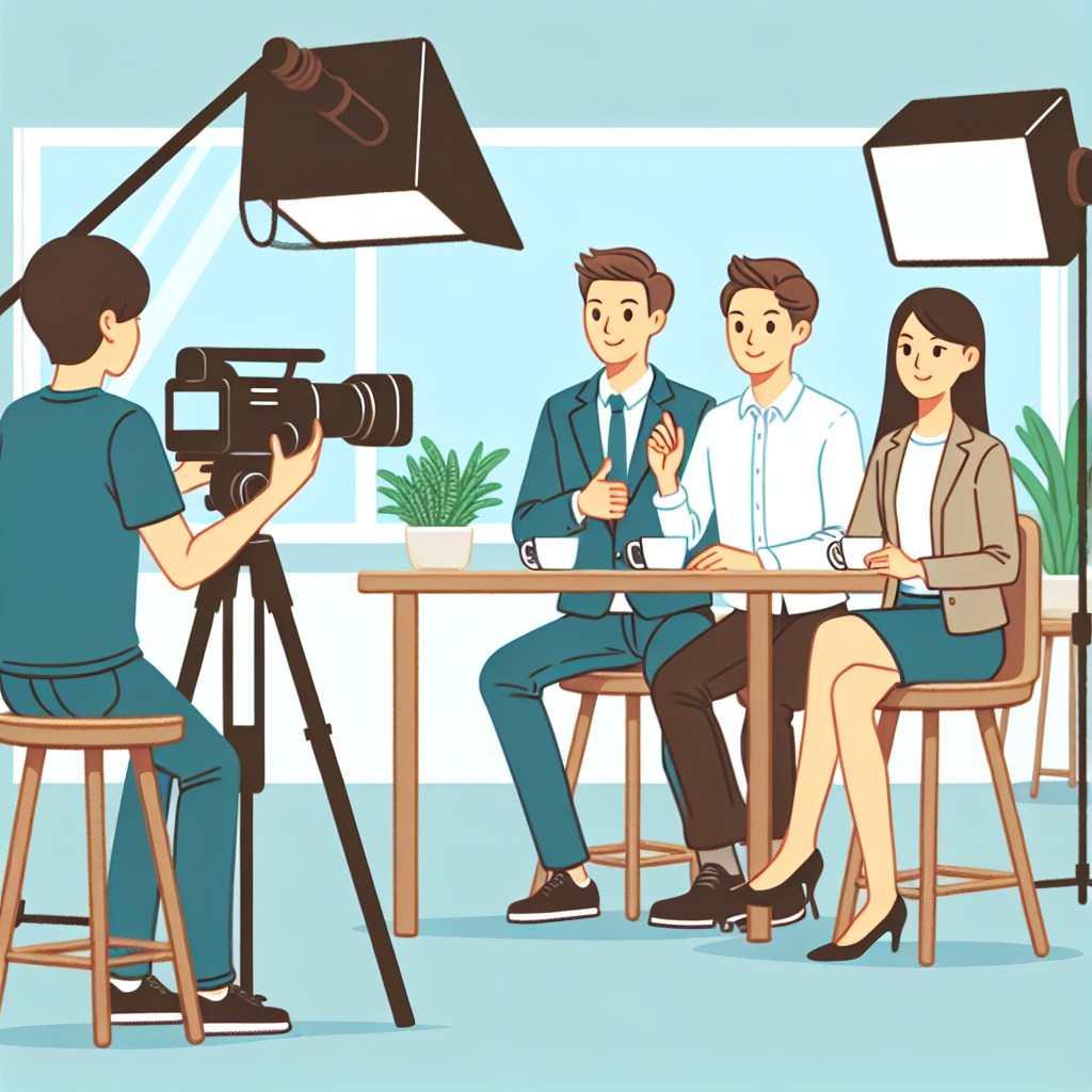 採用イベントの舞台裏を紹介する短い動画を撮影している様子