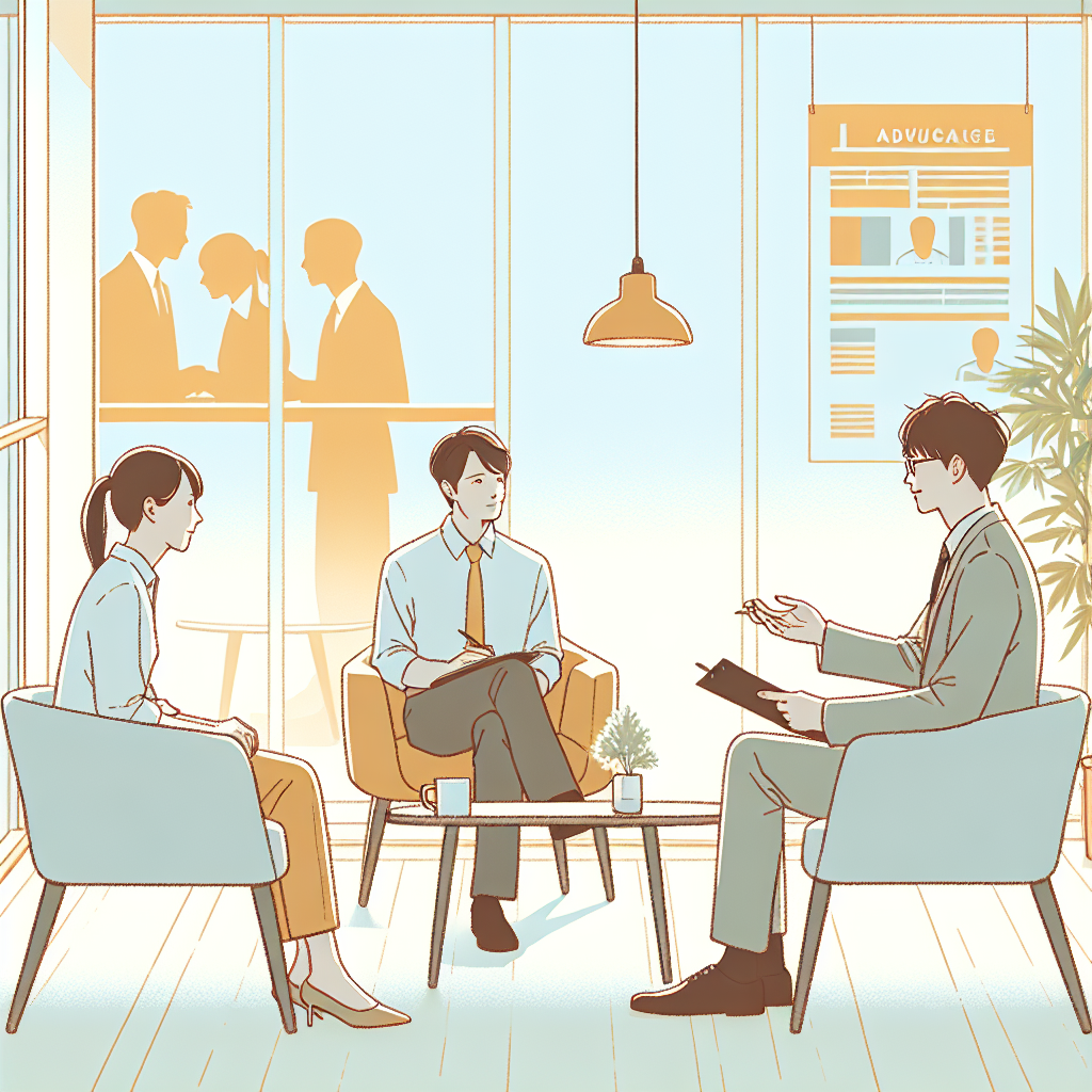 求人広告を出している様子とそれを見ている求職者