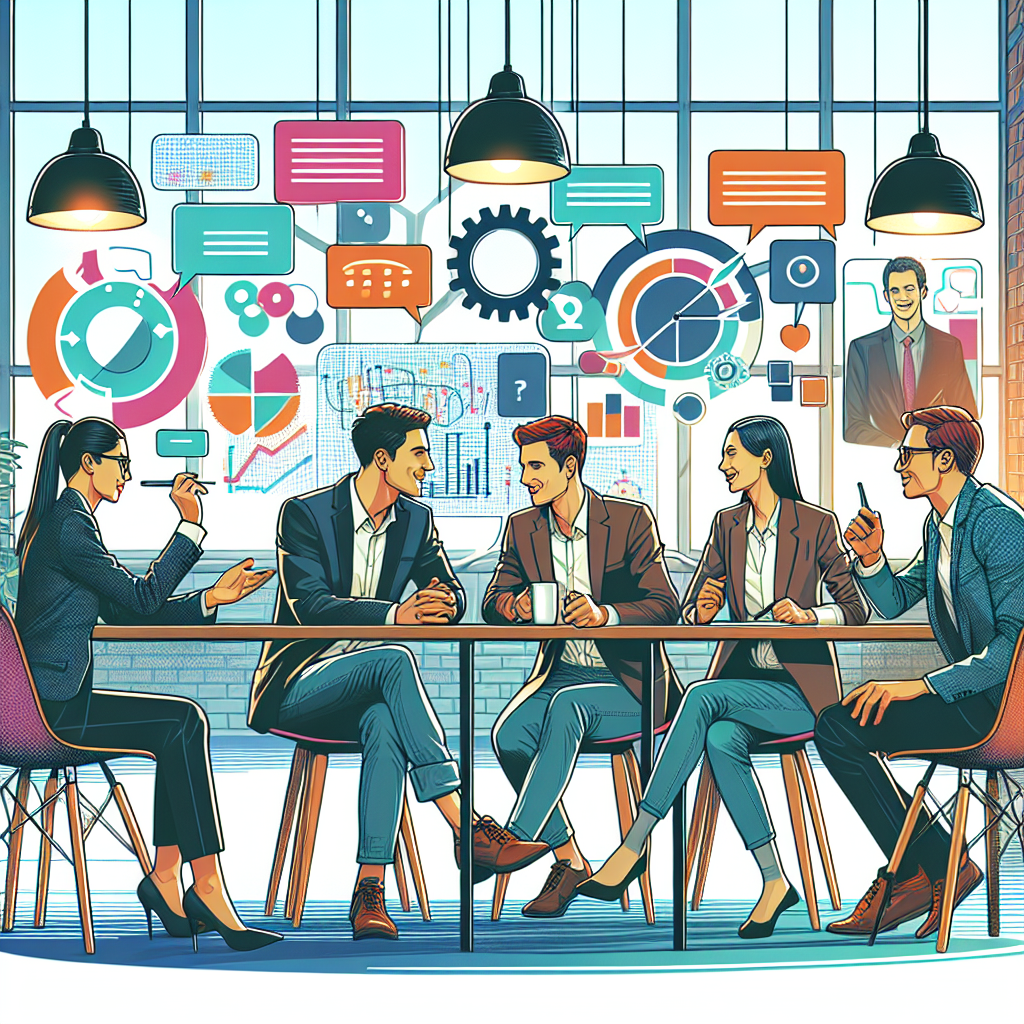 フィードバックセッションでアイデアを出し合う社員たち