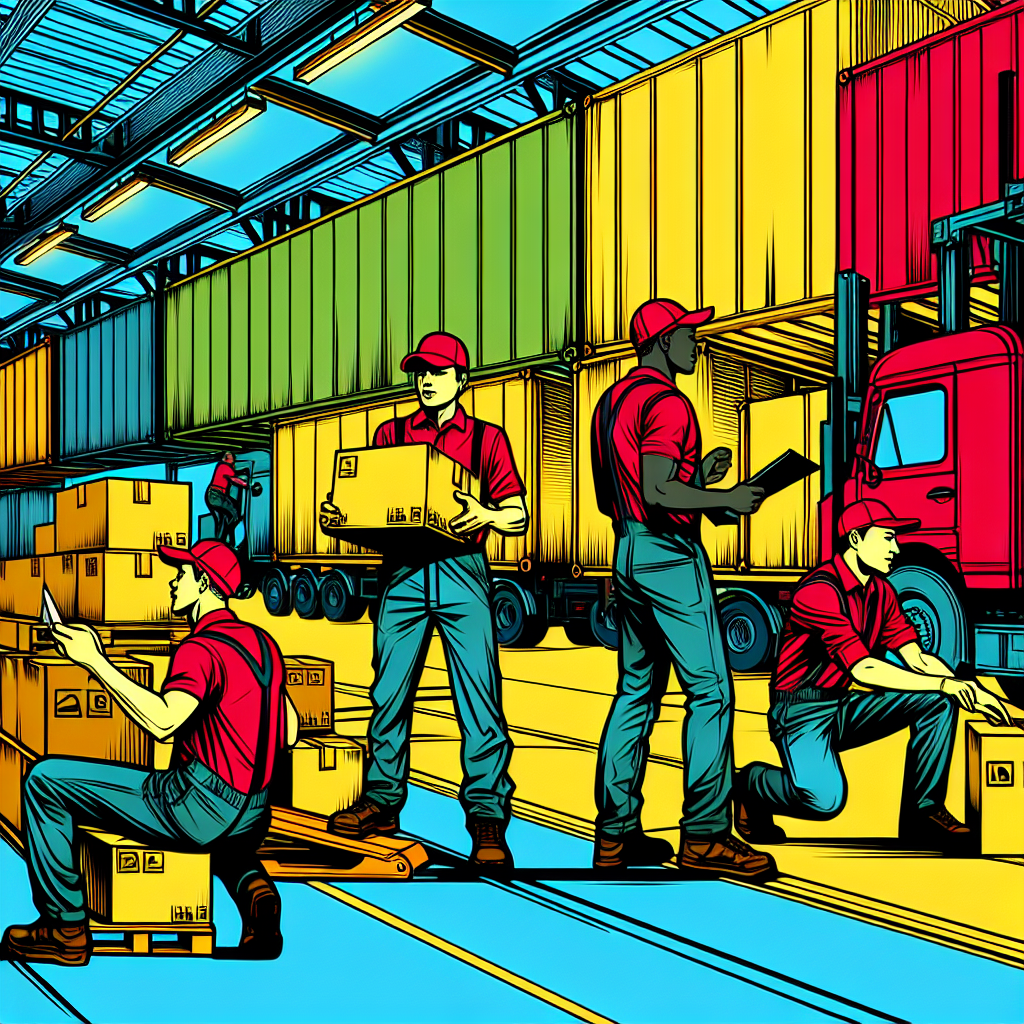 物流センターで働くドライバーとチーム