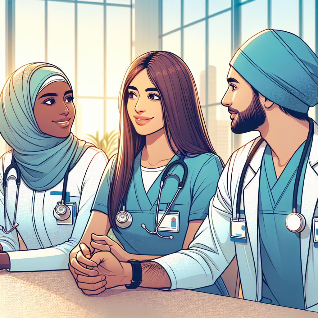 看護師たちが和やかに仕事をしている職場の様子