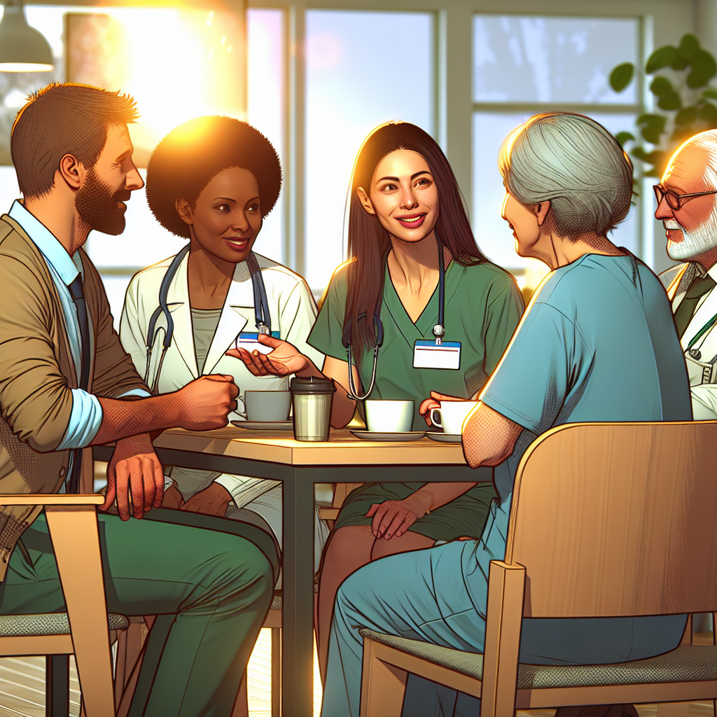 介護施設で笑顔で働くスタッフの様子