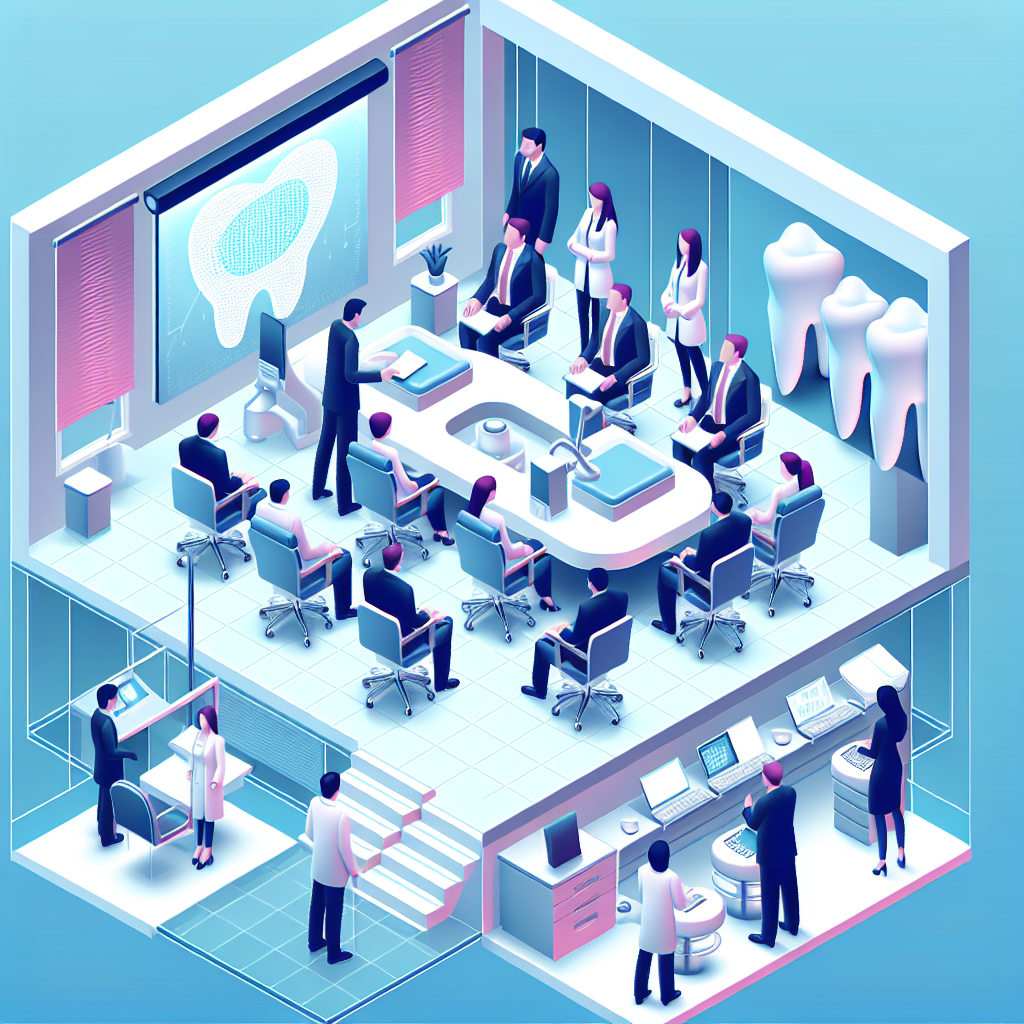 歯科医院で働くスタッフのチームミーティングの様子