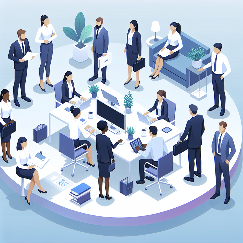 職場でのチームワークのシーン