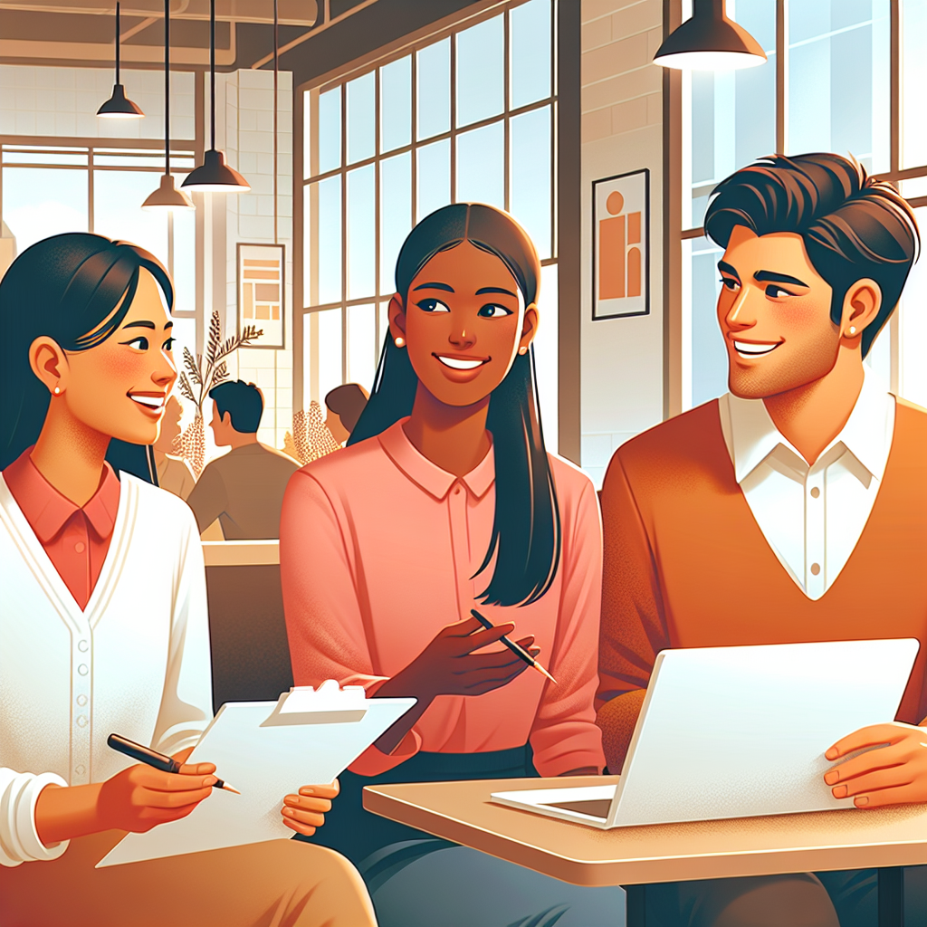 オンライン求人プラットフォームを使って採用活動を行う様子