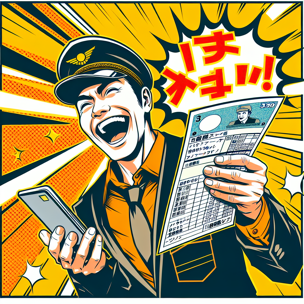 給与明細を見て喜ぶドライバー